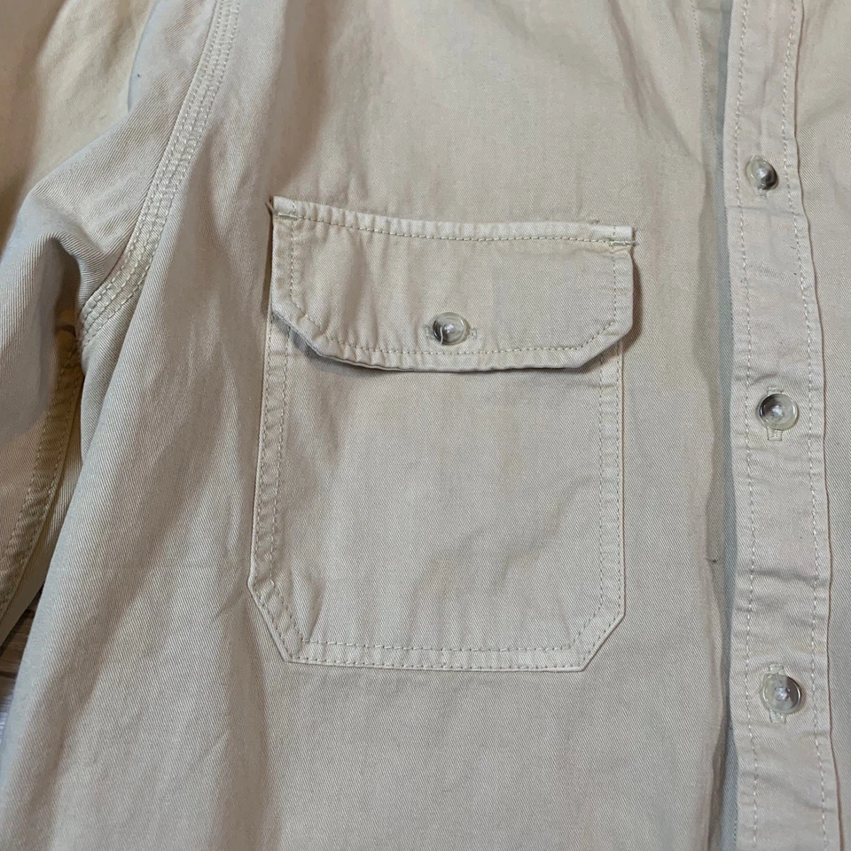 BDG Beige Utility Button Down Shirt Large Urban Outfitters Workwear - Image 3 of 4