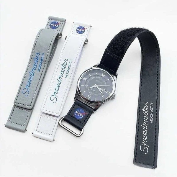 20mm 22mm NASA Strap For Omega Speedmaster MoonWatch  Black/Blue/Grey/White/Brown