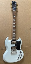 Burny SG style Electric Guitar-White- Ex display - Spares Or Repair -See Below