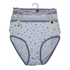 Laura Ashley Womens 5-Pk Tag-Free Panties Medium Cotton Spandex Blue Gray White