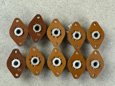 10 NOS Vintage Phenolic Wafer 7-pin Vacuum Tube Sockets for 6AU6 (Qty Avail)