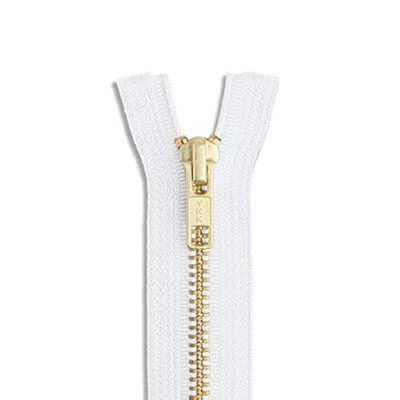 36'' Brass Jacket Zipper Separating 36inch White Zip for Sewing Craft 
