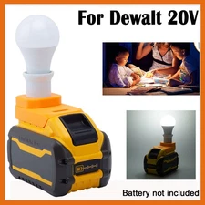 For Dewalt 18V 20V Max Battery Powered LED Work Light E27 Bulb Lamp Outdoor New