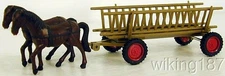 Wiking NEW HO 1/87 Scale Classic Horse Drawn Farm Wagon with 2 Horses