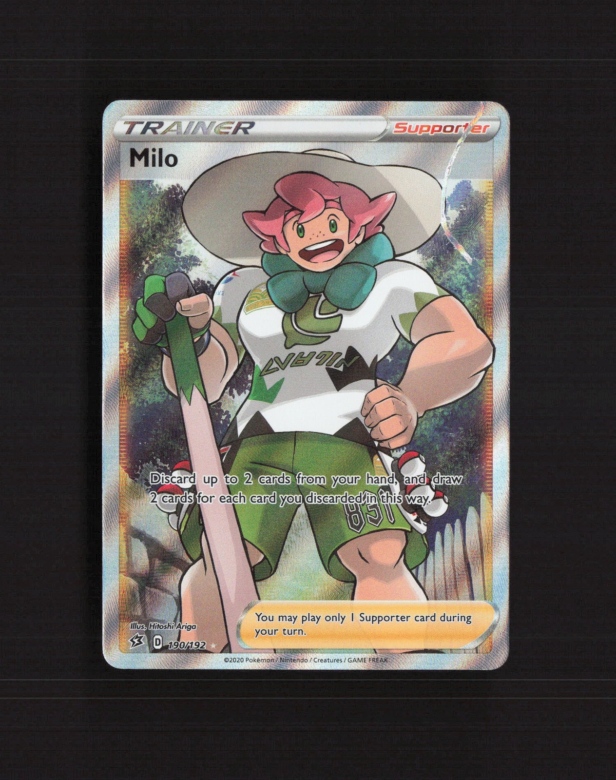 Milo 190/192 Rebel Clash Full Art Ultra Rare Holo Pokemon Card NM