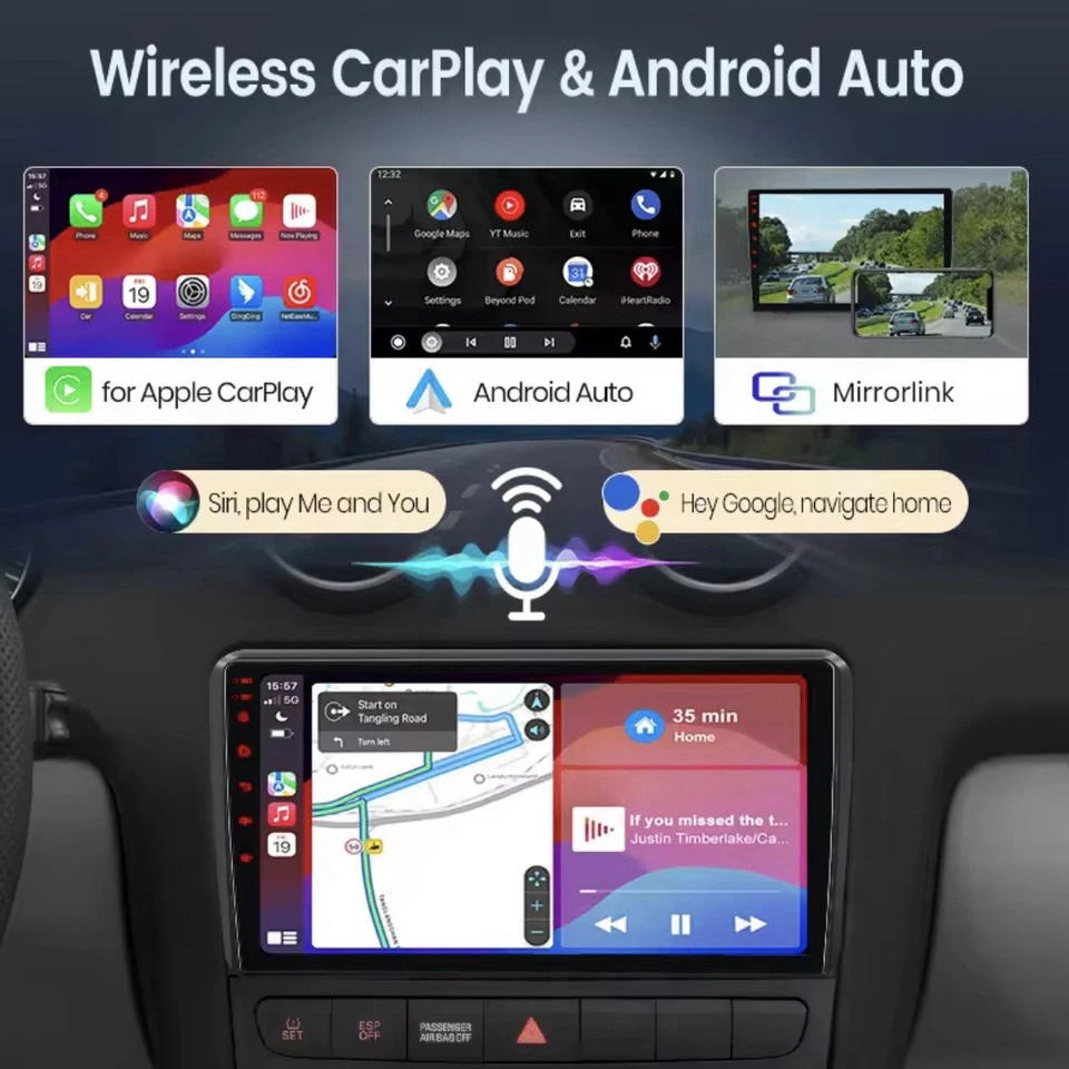 9" CarPlay Android Auto Radio Wireles Polo 2008-2020 GPS AI Apple Volkswagen IPS - Immagine 3 di 4