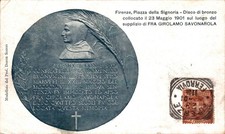 Firenze Disco di Bronzo del Savonarola 1901 F. piccolo  spedita