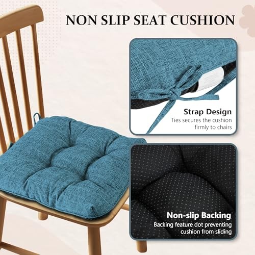 Chair Cushions for Dining Chairs Set of 4,Tufted Indoor 4 Pack Navy Blue - Bild 4 von 7