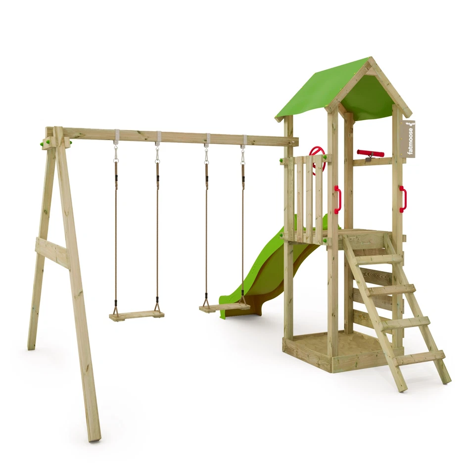 FATMOOSE Spielturm Klettergerüst KiwiKey Kick XXL mit Sandkasten & Rutsche - Bild 2 von 4