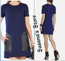 NWT BCBG MAXAZRIA SIZE M CHRISSIE POINTE FAUX POCKETS SHIFT DRESS FASHIONABLE!!