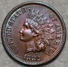 AU-UNC 1882 Indian Head Cent, Sharp specimen.