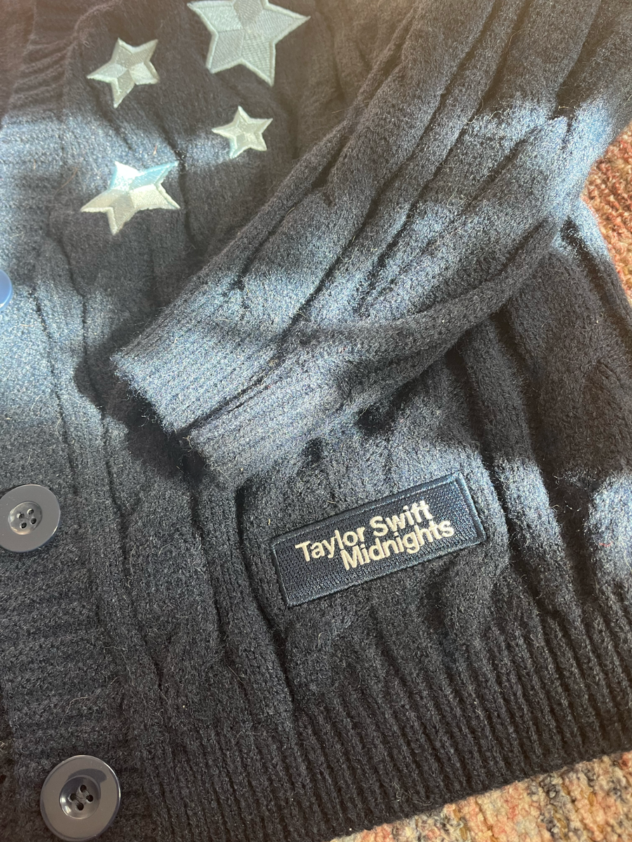 Taylor Swift Midnights Official Cardigan XS/SM Navy Blue with