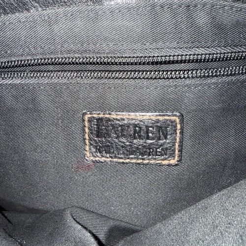 Bolso de Hombro Ralph Lauren Mujer Cuero Negro Hobo Etiquetado con Cartera “Lauren” - Imagen 3 de 3