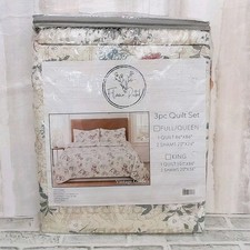 Flower Petal 3pc Floral Quilt Set Full Queen Vintage Garden