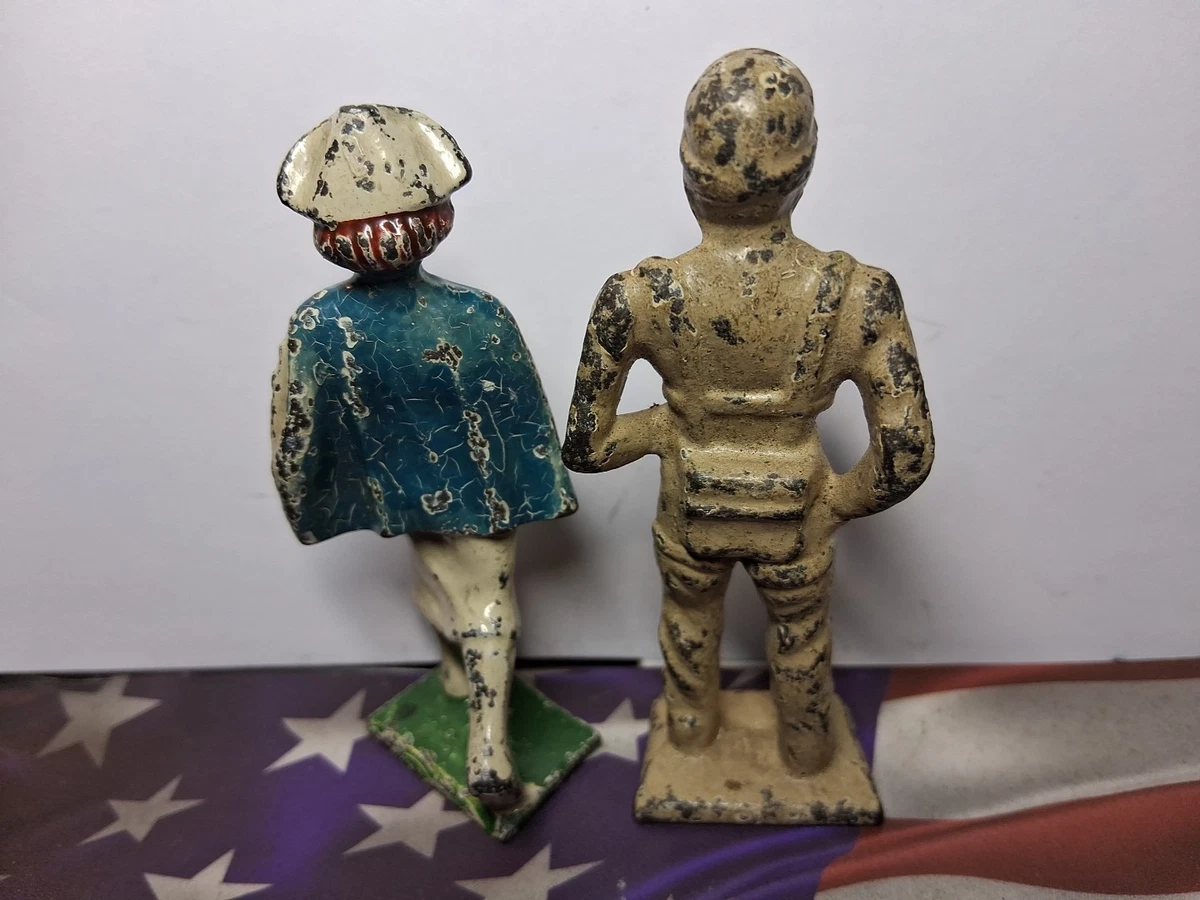 Grey Iron Red Cross Nurse & Aviator Toy Soldiers