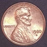 1980 D RD Copper Lincoln Penny Cent 3.1 G Uncirculated Denver Mint