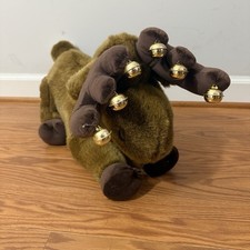 Vintage Large DAN DEE Christmas Plush Musical Reindeer Jingle Bell Rock Animated