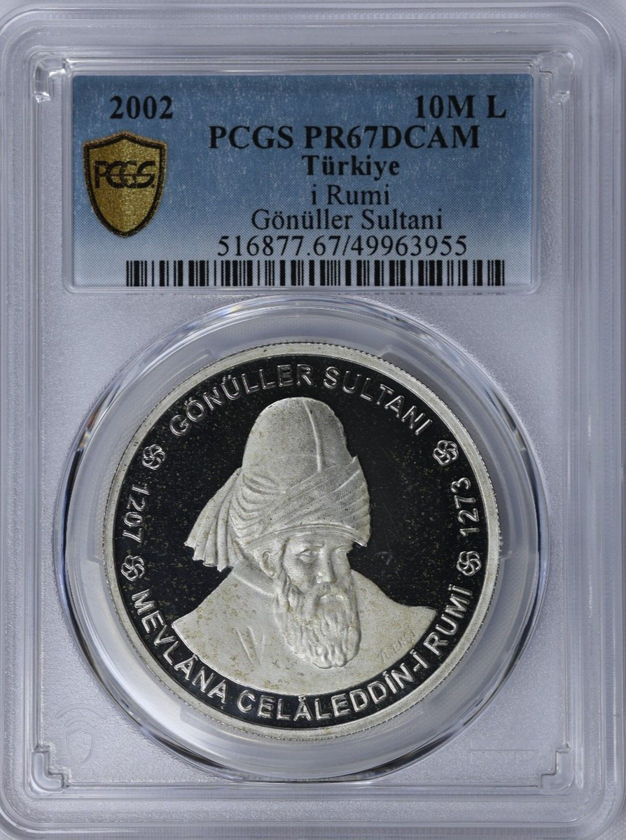 2002 Turkey 10000000 Lira Gonuller Sultani Silver Coin Proof PCGS