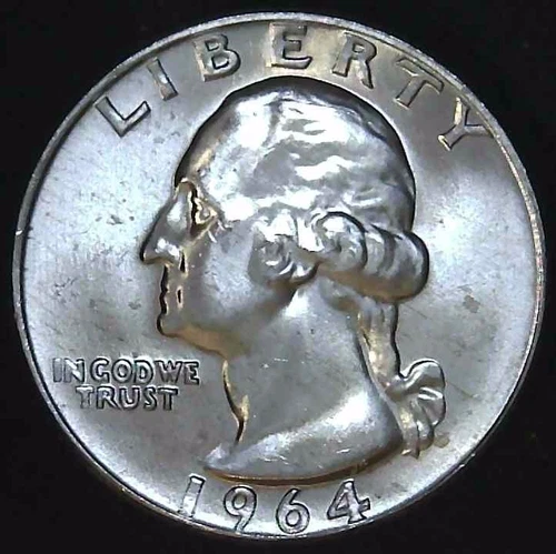 1964-D 25C Washington BU 90% Silver 26uww0204-7