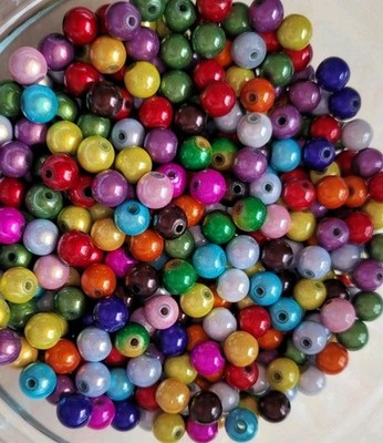 500 Miracle Perlen Cateye Cat Eye Effekt Perlen Rund 8mm Bunt