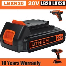2.0Ah for Black and Decker 20V Lithium-Ion Max Battery 20 Volt LBXR20 LBXR2020