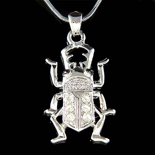 Egyptian Scarab Stag made with Swarovski Crystal Beetle Insect Bug