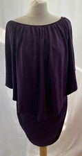 Women's Purple Stretch Short Sleeve Dress Size L