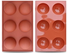 6 Hole Large Semi Sphere Silicone Baking Mold (Choose Count)