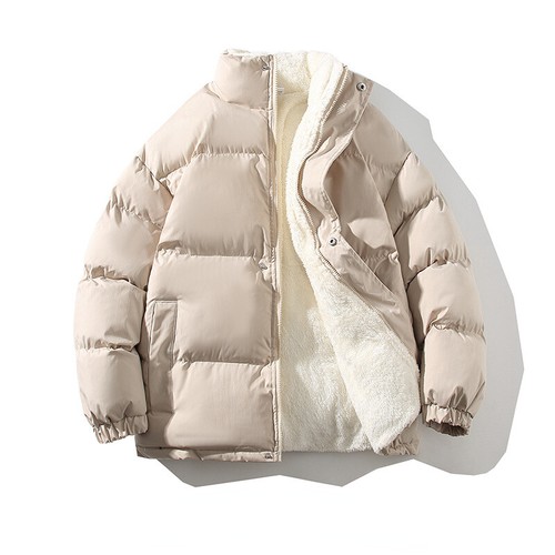 Men Fleece Lined Puffer Jacket Quilted Padded Loose Casual Winter Warm Coat Zip - Picture 15 of 17