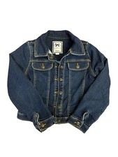 girls GYMBOREE Denim Jacket Size 5T Dark Wash Snap Closure Pockets