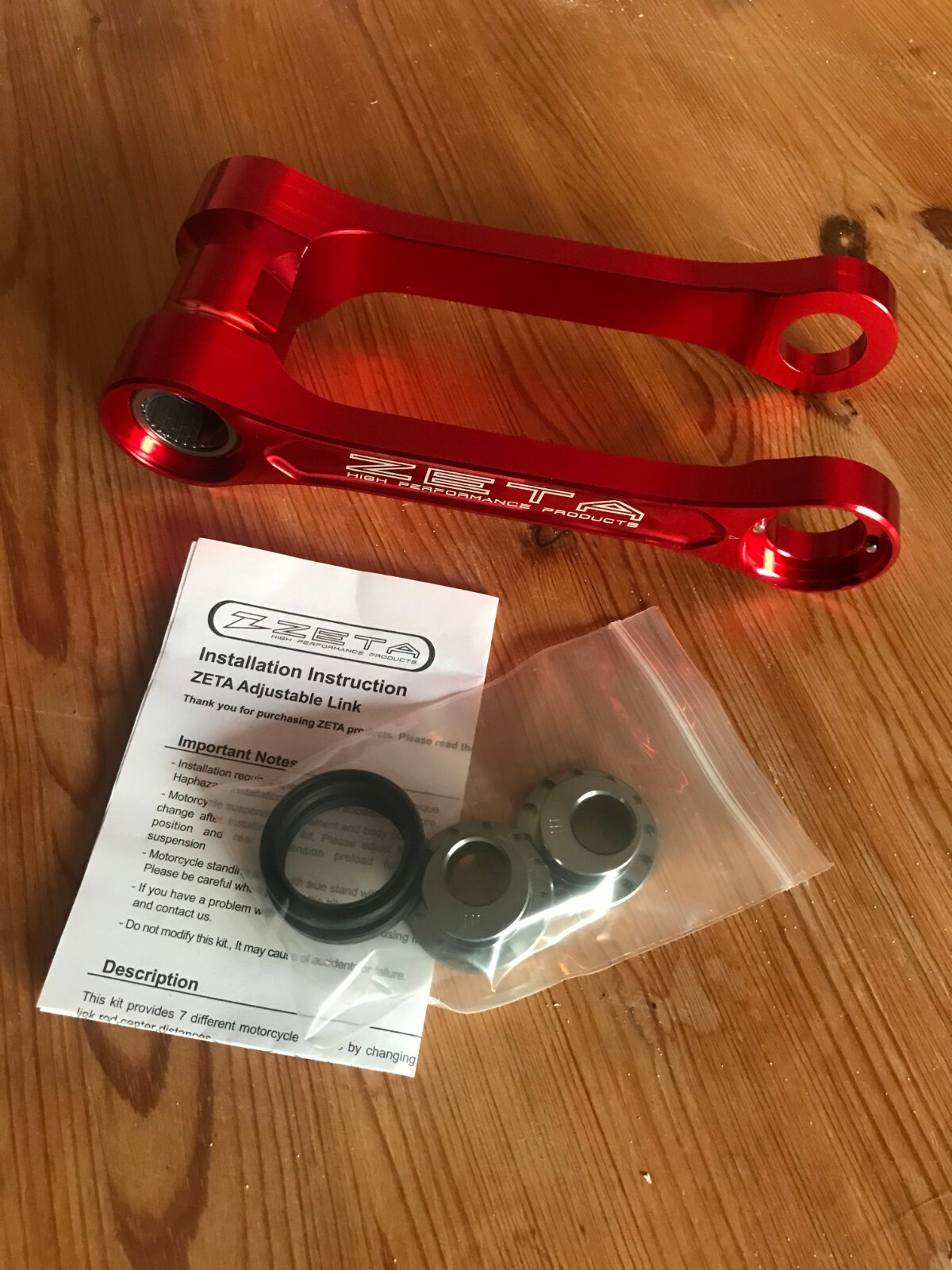 HONDA  CRF 250 R  2014-2017  ZETA  ADJUSTABLE RSL LINKAGE LOWERING KIT
