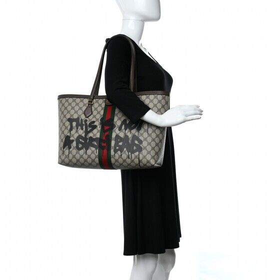 Gucci x Balenciaga The Hacker Project Graffiti Medium Tote Bag Black in  Coated Canvas/Leather with Silver-tone - US