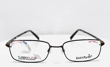 EASYTWIST 872 10 Brown Rectangle Full Rim Eyeglasses 53-17-140 B:32