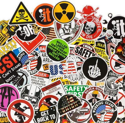Outus 300 Pieces Hard Hat Stickers Funny Stickers for Tool Box Helmet Welding Co