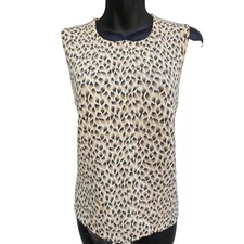 VTG 90s Cheetah Sleeveless Knit Sweater Wool Angora Blend Women’s L Ann Taylor