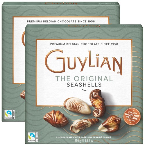 Caja de regalo GuyLian Belgian Chocolate Seashells 250 g - Chocolate con leche Avellana