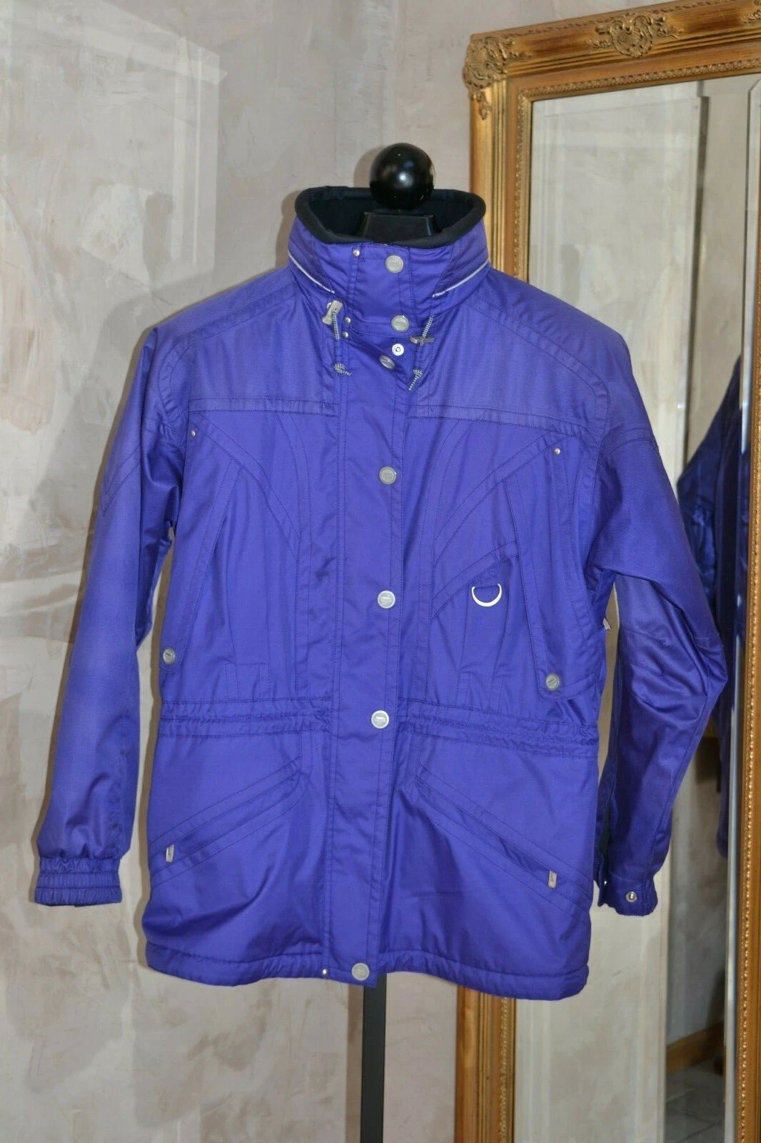 Vintage Marker Ski Snowboard Hooded Winter Jacket Coat Purple Womens Sz 10