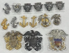 Vintage Antique Military US Marine Corps Navy Anchor Pins United states Eagle