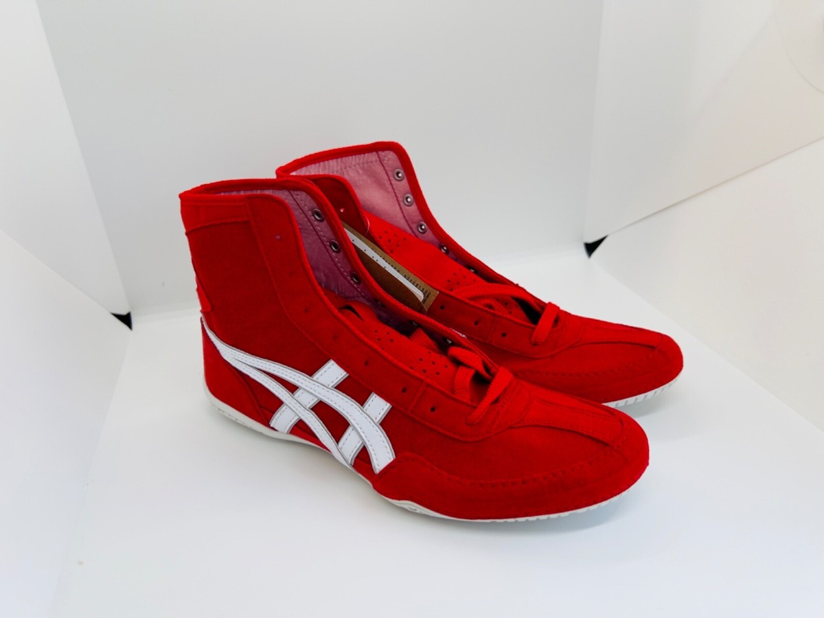 アシックス レスリングシューズ レッド EX-EO (TWR900) #545 asics Boxing Wrestling Shoes Red White Line NEW EX-EO TWR900