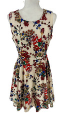 EYEKEPPER Ladies Sleeveless Floral Fit & Flare Lined Dress-Zipper Closure-Size 4