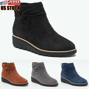 casual wedge booties