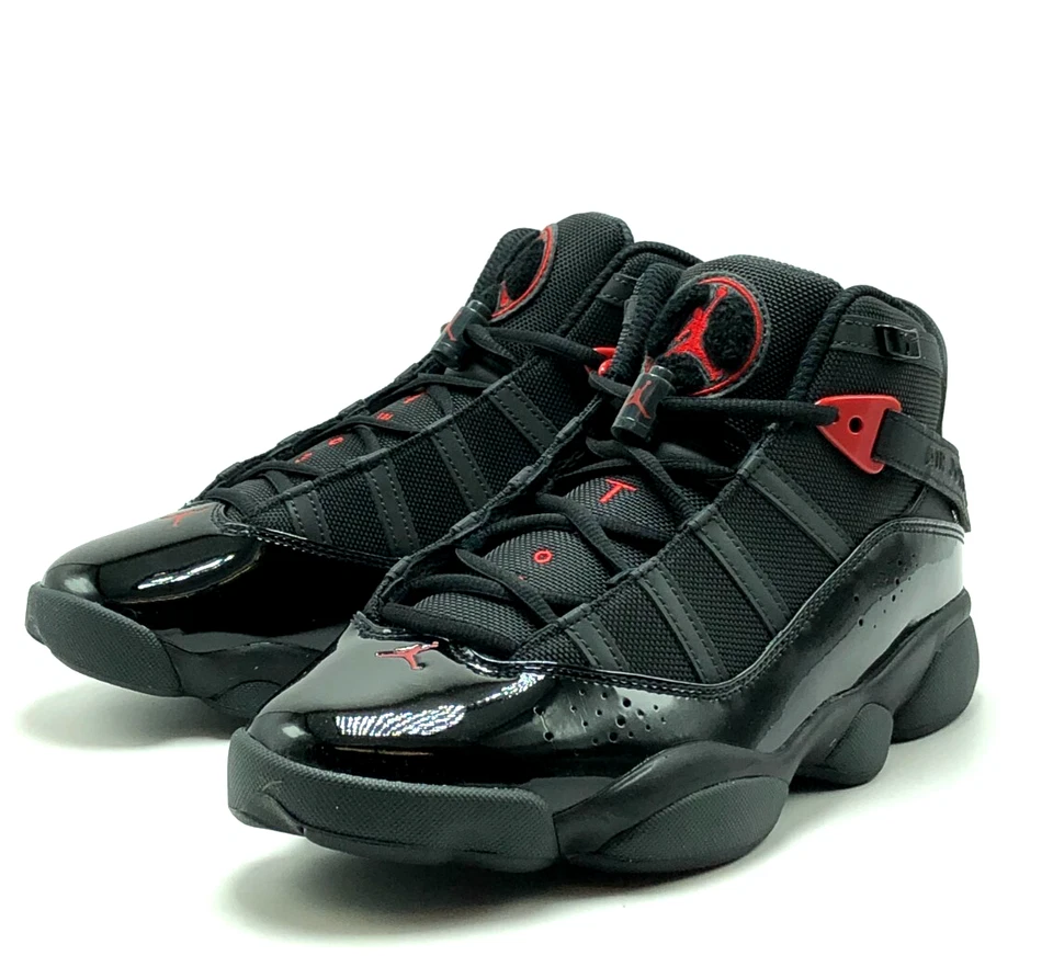 *NEW* Men NIKE Air Jordan 6 RINGS BLACK/FIRE RED (322992 026), Sz 8.0 - 13.0👍 - Image 3 of 4