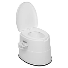 VINGLI Portable Camping Toilet New 5L Commode w/Detachable Inner Bucket White