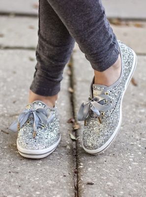 KEDS x KATE SPADE NEW YORK - CHAMPION - Silver Glitter - KIDS / GIRL'S -  Size 6 | eBay