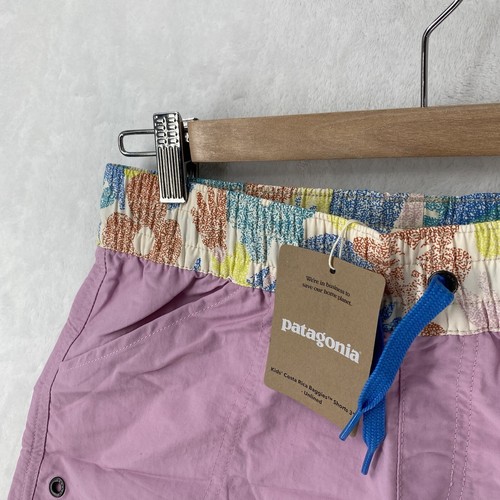 Patagonia Shorts Kids XL 14 Costa Rica Baggies 3" Unlined Purple Floral NEW $49 - Picture 7 of 14