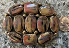 Vintage Brass Southwestern Belt Buckle-Petrified Wood-Not Sterling-Choice-RARE!