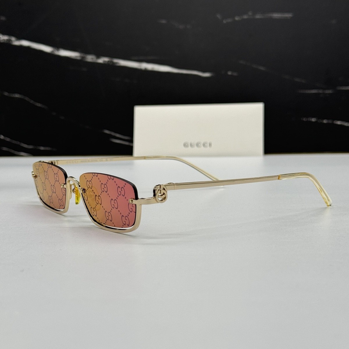 サングラス GUCCI Gucci - GG1278S - 005 (GG1278S 005 GOLD GOLD VIOLET) Gucci GG1278S 005 Sunglasses Woman Square Gold | eBay
