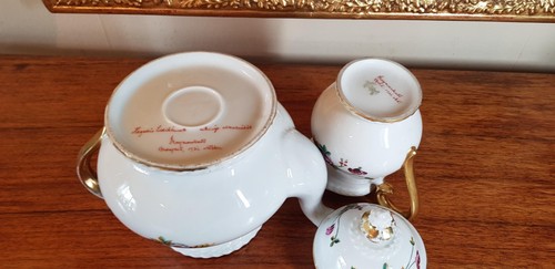 Carl Tielsch Altwasser Silesia C1931 Hand Painted Porcelain Teapot & Cream jug - Picture 12 of 18