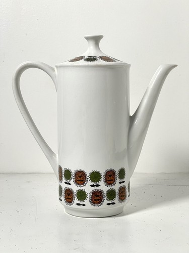 Vtg Coffee Pot 50s/60s satin white W H Grindley Staffordshire Ironstone Burslem - Picture 2 of 6