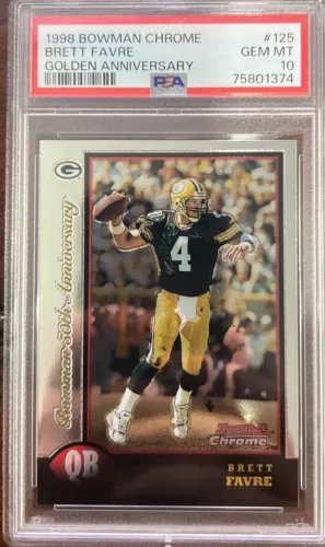1998 Bowman Chrome Brett Favre Golden Anniversary /50 #125 Psa 10 Gem Mint Mt
